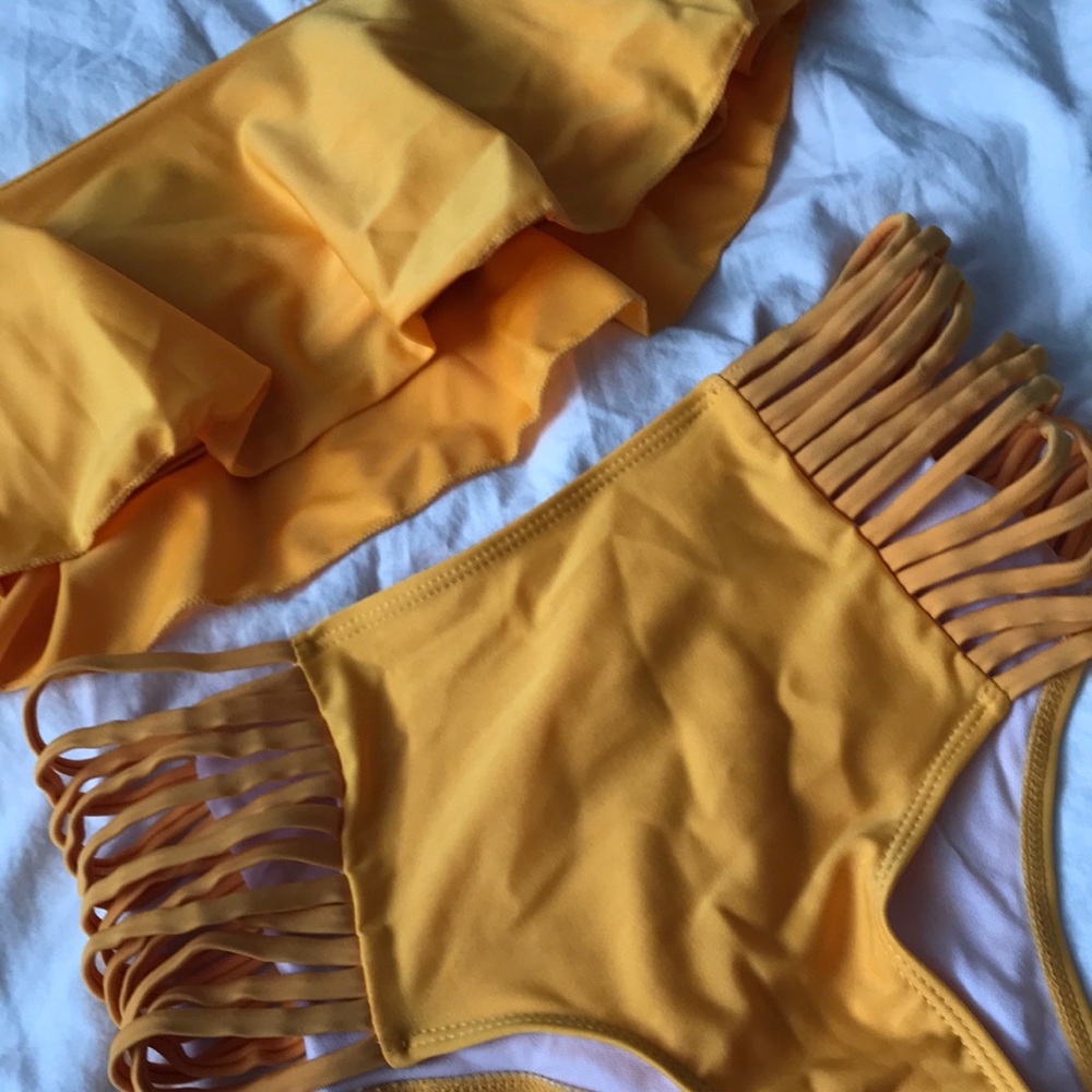 Two-Piece Mustard Swim Suit